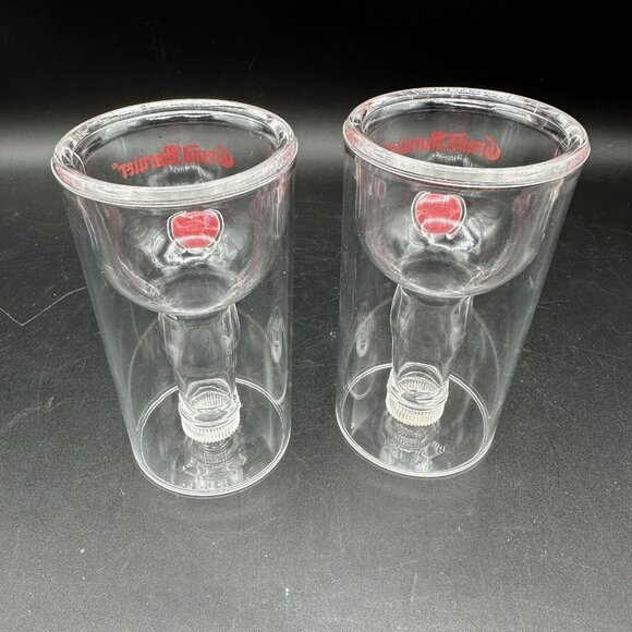 Grand Marnier Plastic Shot Glasses 2 pcs Barware Liqueur Half Bottle Cordial 4" - Picture 3 of 7